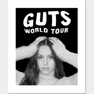 Olivia Rodrigo Guts World Tour inspired merch Black and white Posters and Art